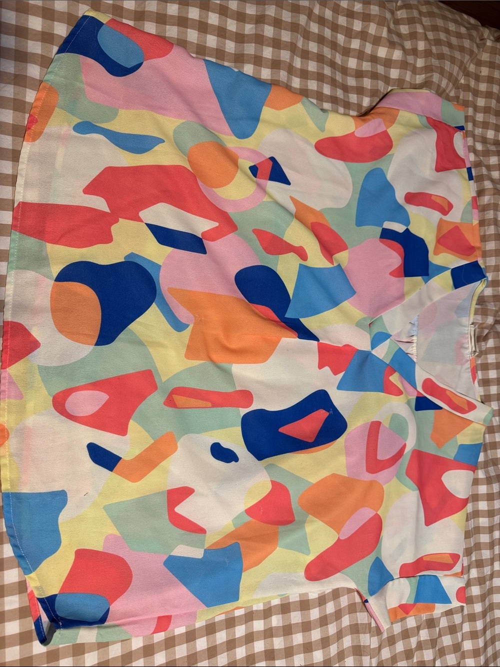 Bold Abstract Multicolor Short-Sleeve Women’s Blouse